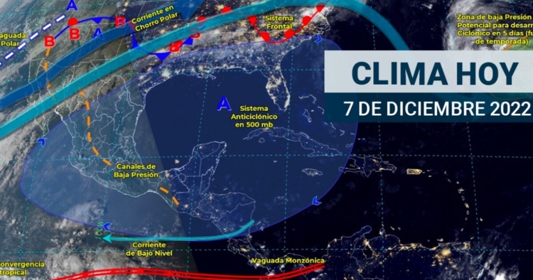 Lluvias puntuales fuertes en Sonora y Chihuahua, as&iacute; como posible ca&iacute;da de aguanieve o lluvia engelante sobre zonas serranas del Noroeste del pa&iacute;s