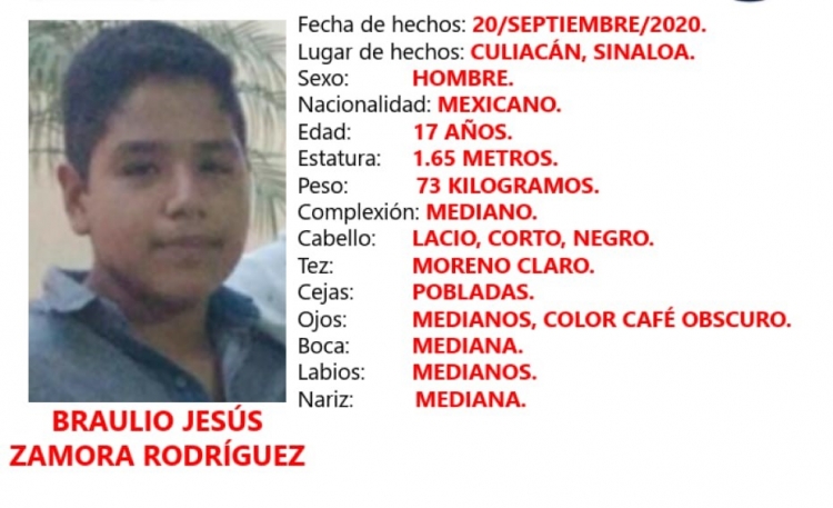 La FGE, solicita la colaboraci&oacute;n de la ciudadania para localizar a BRAULIO JES&Uacute;S