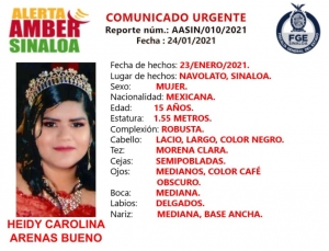 Ay&uacute;danos a encontrar a Heidy Carolina; tiene 15 a&ntilde;os