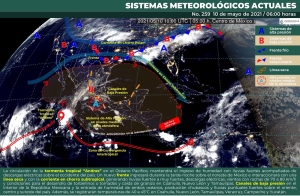 El cicl&oacute;n "Andr&eacute;s" se va alejando del territorio nacional