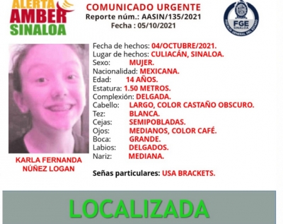 Ya apareci&oacute; Karla Fernanda, en Culiac&aacute;n