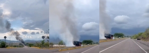 Localizan caja de trailer y camioneta blindada quem&aacute;ndose sobre la libre M&eacute;xico 15, rumbo a Cosal&aacute;-La Cruz