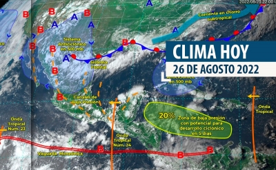 Pronostican m&aacute;s lluvias para Sinaloa hoy 26 de agosto