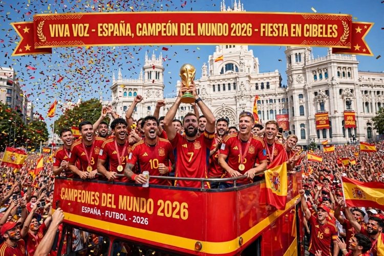 &iexcl;Fiesta hist&oacute;rica! Espa&ntilde;a celebra en Madrid su segundo Mundial con dos millones de personas en Cibeles