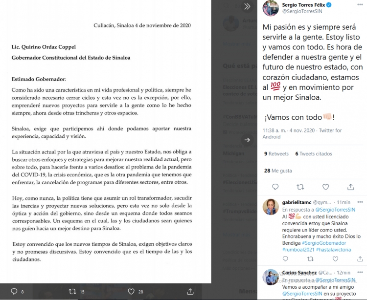 Confirma Sergio Torres, renuncia a la secretar&iacute;a de Pesca y va por candidatura de Movimiento Ciudadano