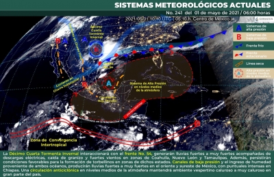Frente Fr&iacute;o No. 54 sobre el noreste del pa&iacute;s generar&aacute; lluvias fuertes acompa&ntilde;adas de descargas el&eacute;ctricas