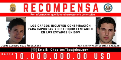 Estados Unidos duplica recompensa por hijos de "El Chapo"; ofrece 20 mdd