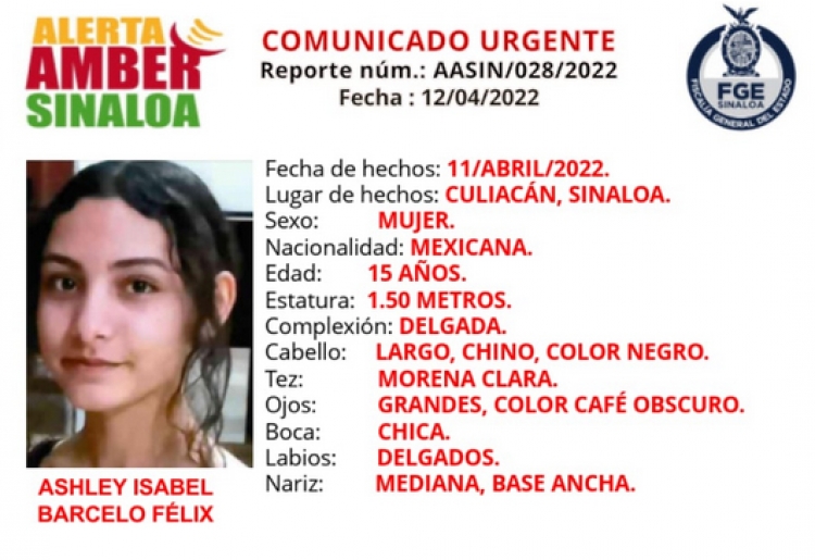 Jovencita de 15 a&ntilde;os desaparece de la colonia Renato Vega, en Culiac&aacute;n