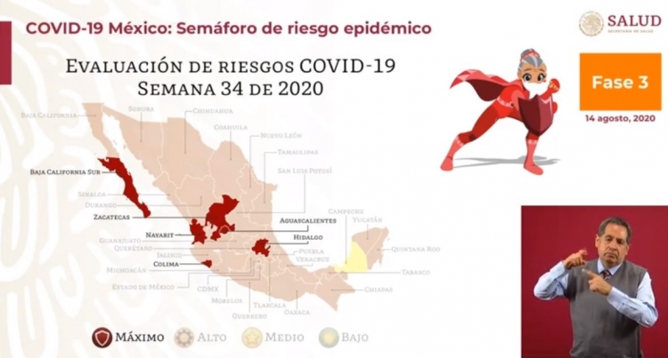 Campeche, primer estado en pasar a sem&aacute;foro amarillo; hay 6 en rojo
