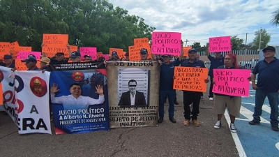 Guerreros Azules piden juicio pol&iacute;tico contra alcalde de Angostura, Alberto Rivera, en el Congreso de Sinaloa