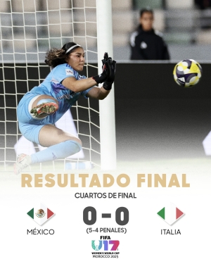 Valentina Murrieta, portera de la Selecci&oacute;n Mexicana, le ataja tres penaltis a Italia
