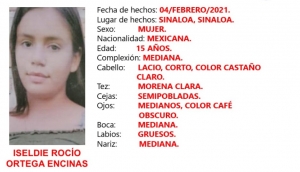 Ay&uacute;danos a encontrar a ISELDIE ROC&Iacute;O; tiene 15 a&ntilde;os