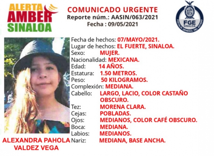 Buscan a Alexandra Pahola; desapareci&oacute; el pasado viernes en El Fuerte, Sinaloa