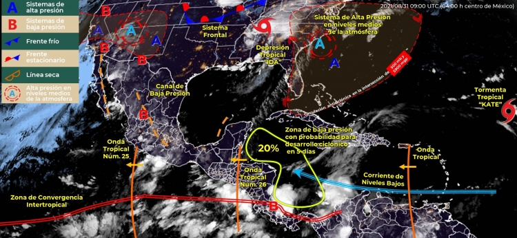 Se prev&eacute;n lluvias intensas para Sinaloa, hoy