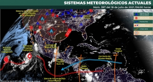 Fuertes lluvias azotar&aacute;n hoy a Sinaloa con la entrada de la tormenta tropical &acute;Guillermo&acute;