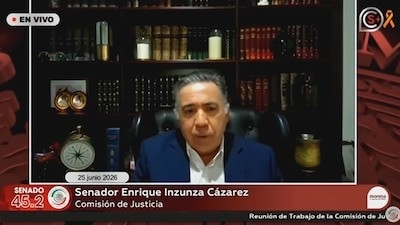 El Senador Enrique Inzunza reaparece a distancia en sesi&oacute;n virtual de la Comisi&oacute;n de Justicia