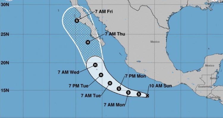 Depresi&oacute;n Tropical 12-E traer&iacute;a lluvias a Sinaloa